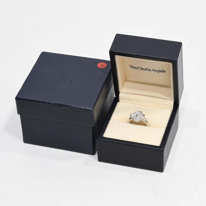 仕上済 VanCleef&Arpels ヴァンクリーフ&アーペル リング 指輪 ヴィンテージアルハンブラ ダイヤ 750 #51 約10.5号 約6.8g 外箱・ケース有 H12429