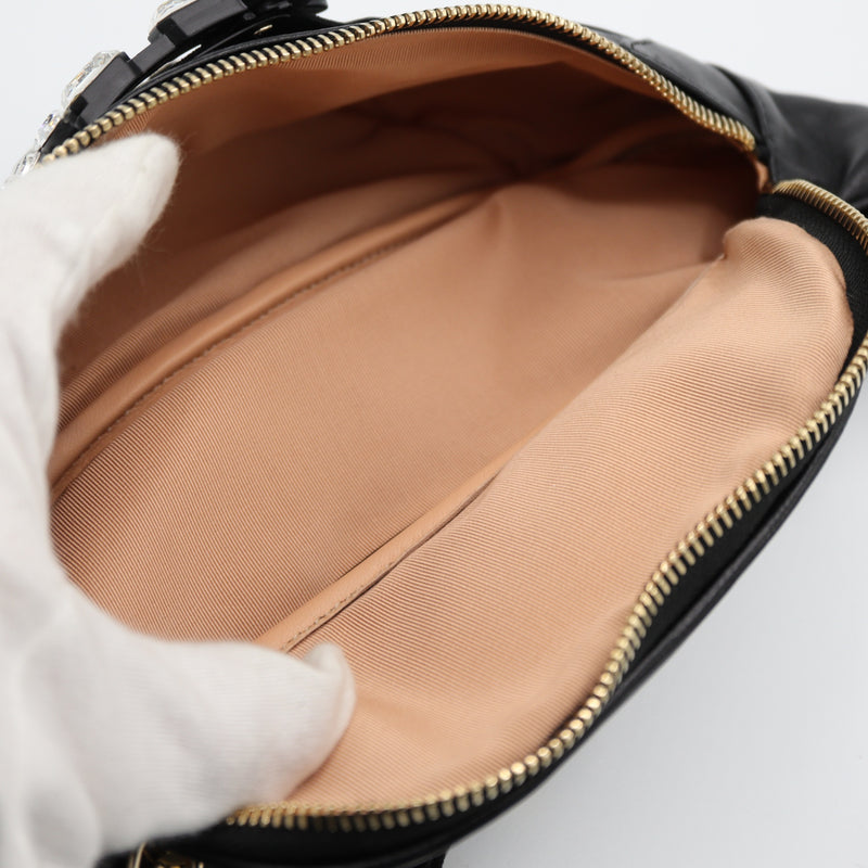 ROGER VIVIER ロジェヴィヴィエ ウエストポーチ ラインストーン ブラック 鞄 M4415