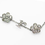 Christian Dior ディオール ブレスレット ブレス ラインストーン フラワー 花 ブラックシルバーカラー アクセサリー レディース 保管袋有 H2271