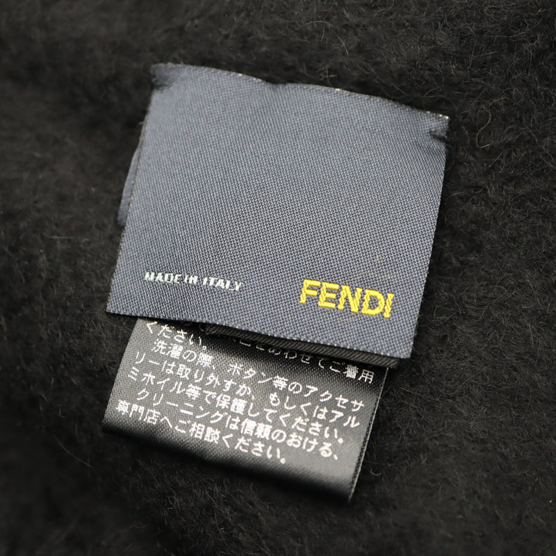 FENDI フェンディ キャンディストール マフラー カシミア ミンク CA0195028 ブラック系 保管袋有 H16896