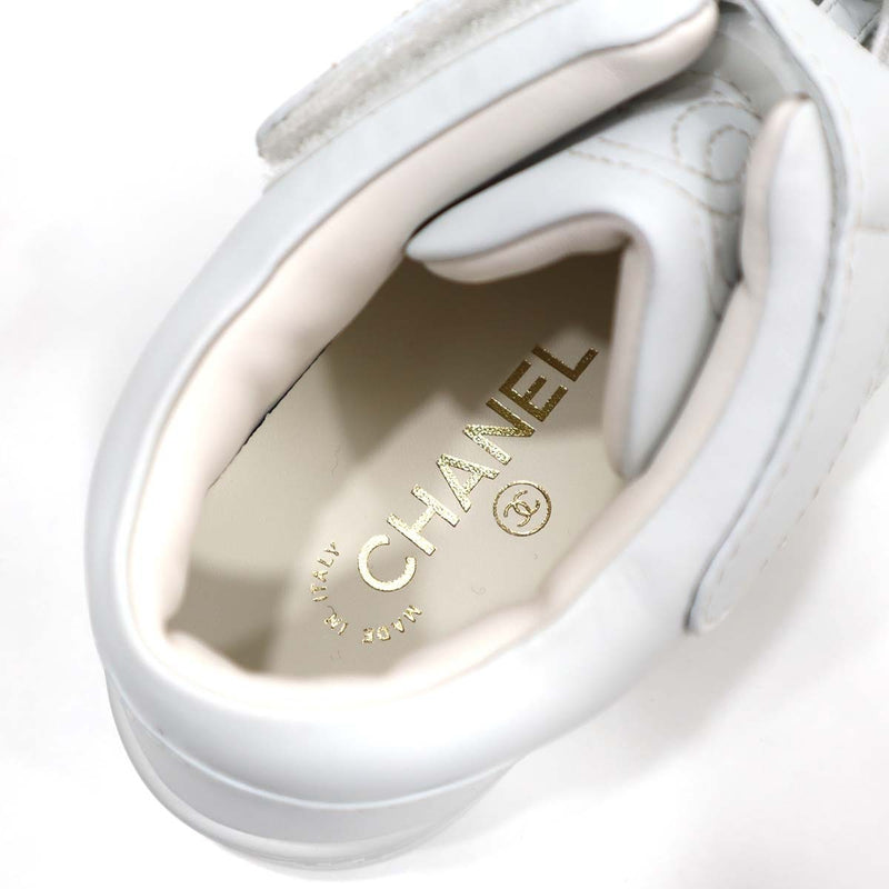 シャネル CHANEL 靴 スニーカー G45110X01000 サイズ 39 25 ホワイト ラムスキン シューズ 24k416-2