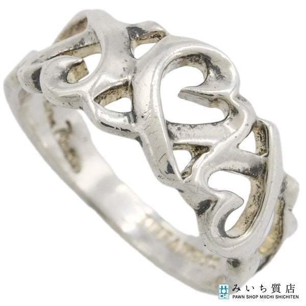 TIFFANY＆Co. ティファニー トリプル ラビングハート 指輪 リング 925 シルバー 約11.5号 約3.1g アクセサリー レディース H20664