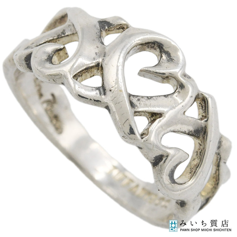 TIFFANY＆Co. ティファニー トリプル ラビングハート 指輪 リング 925 シルバー 約11.5号 約3.1g アクセサリー レディース H20664