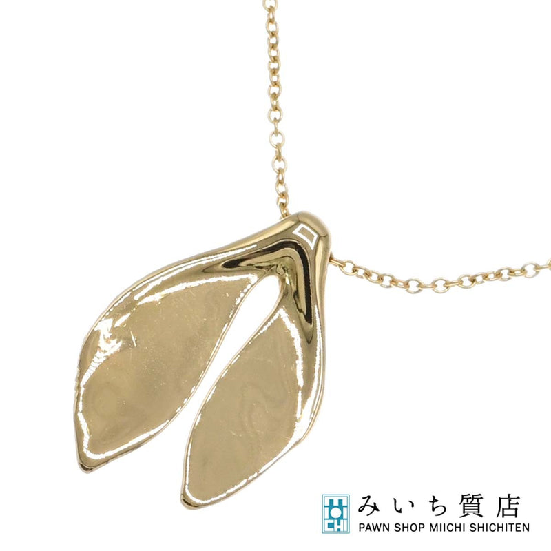 仕上げ済 TIFFANY&Co. ティファニー ネックレス リーフフィン ゴールド 750 約3.9g アクセサリー H18896