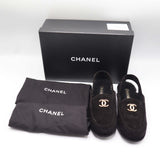 未使用 CHANEL シャネル スリングモカシン 371/2 24.5cm ココマーク ブラック 靴 箱有 H20968