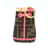 FENDI フェンディ ズッカ柄 モントレゾール キーホルダー チャーム バック型チャーム キャンバス/レザー ピンク 19K318-505