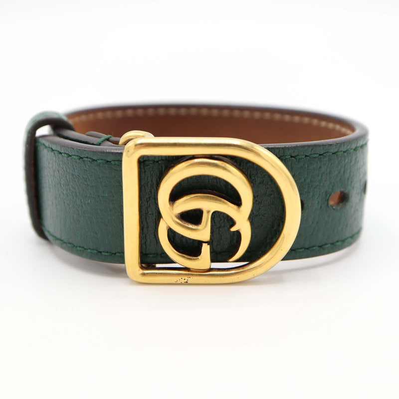 GUCCI グッチ ブレスレット GG レザー グリーン系 レディース アクセサリー H20589