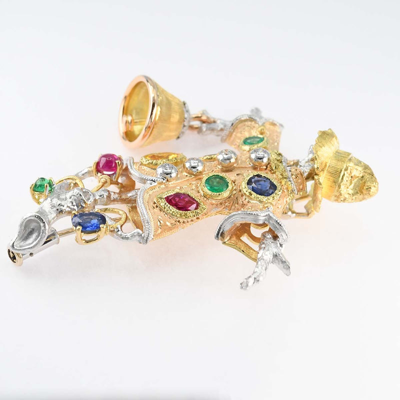 CAZZANIGA カッツァニーガ ブローチ 750 マルチ 22.16g ジュエリー アクセサリー H13039