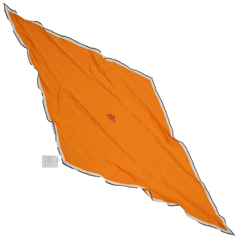 未使用 HERMES エルメス スカーフ ロザンジュ ロゴ ひし形 オレンジカラー 服飾小物 M4463