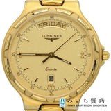 腕時計 稼働 LONGINES ロンジン L1 615 2 クォーツ ゴールド色文字盤 2026.5電池交換済 箱 H4428