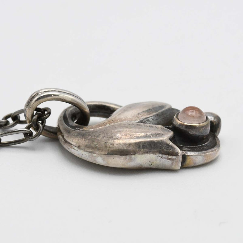 GEORG JENSEN ジョージジェンセン ネックレス 1999 イヤーペンダント ローズクォーツ 約13.4g アクセサリー yo687