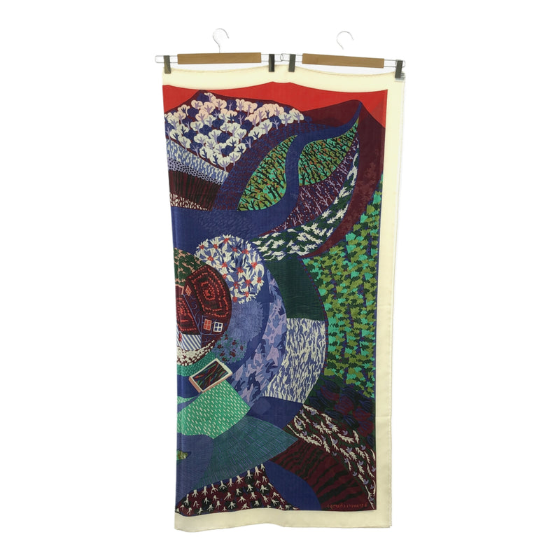 HERMES エルメス スカーフ カレ140 カレジュアン A Travers Champs 田園を通り抜けて カシシル ブルー系 服飾小物 H19205