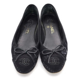 CHANEL シャネル G02819 バレエシューズ パンプス フラットシューズ 靴 36C レディース ブラック 箱有 25k255-3