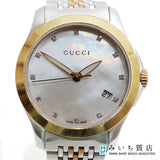 稼働 腕時計 GUCCI グッチ Gタイムレス 12Pダイヤ 126.5 シェル文字盤 デイト 2026.5電池交換済 H9285