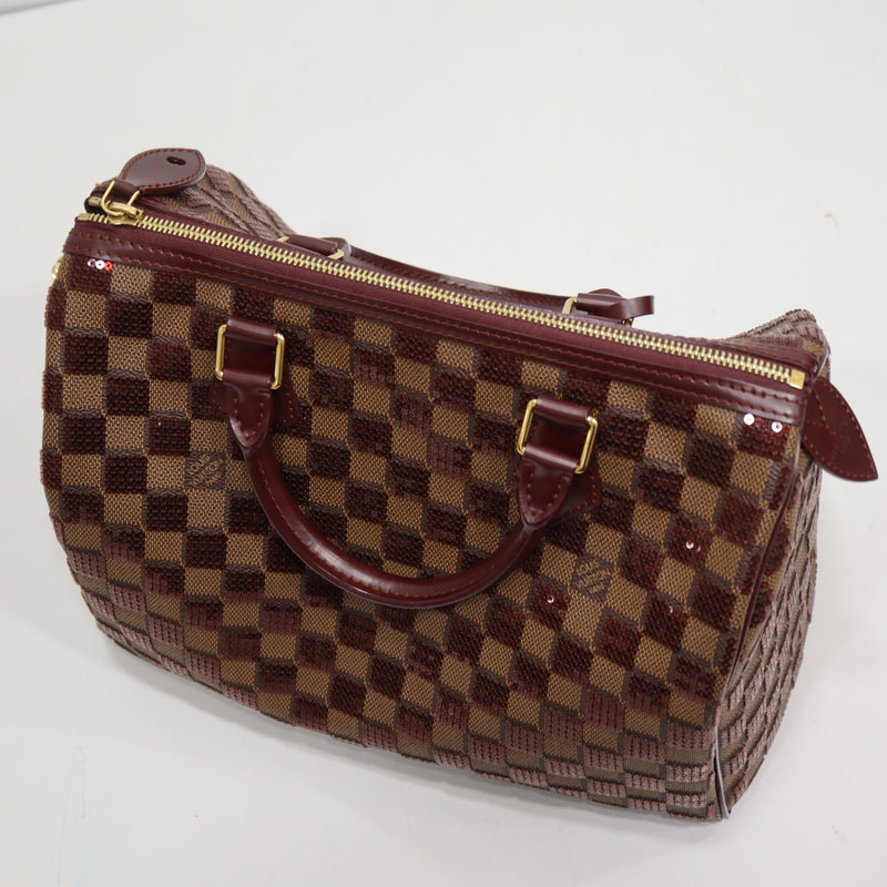 LOUIS VUITTON ルイヴィトン N41263 スピーディ30 ダミエ スパンコール ルージュ 2013 プレフォールコレクション 25k803-2