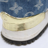 LOUIS VUITTON ルイヴィトン LV NV0179 ランアウェイライン スニーカー 靴 38サイズ デニム レザー M4035