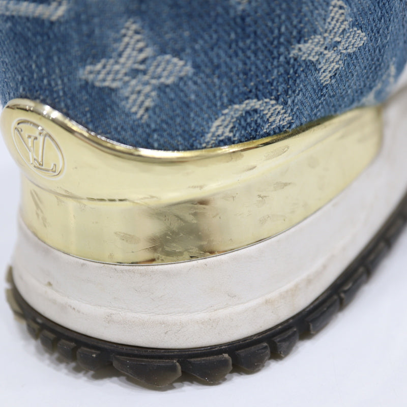 LOUIS VUITTON ルイヴィトン LV NV0179 ランアウェイライン スニーカー 靴 38サイズ デニム レザー M4035