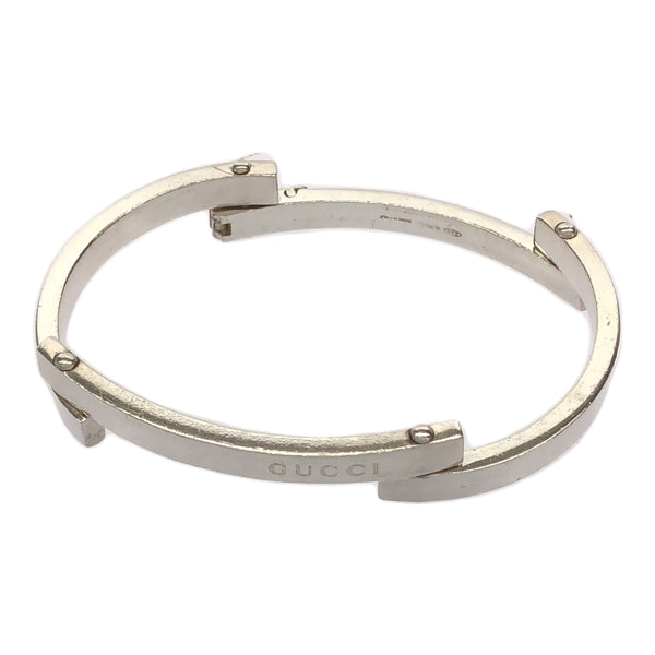 GUCCI グッチ バングル ブレスレット プレート アクセサリー SV925 シルバー 重量約33.5g H2793