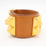 HERMES エルメス コリエドシアン ブレスレット □R刻 ゴールドカラー ブラウンカラー 箱有 k1302