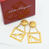 Salvatore Ferragamo フェラガモ イヤリング ゴールドカラー 約37.2g 花 靴 アクセサリー 22k394-2