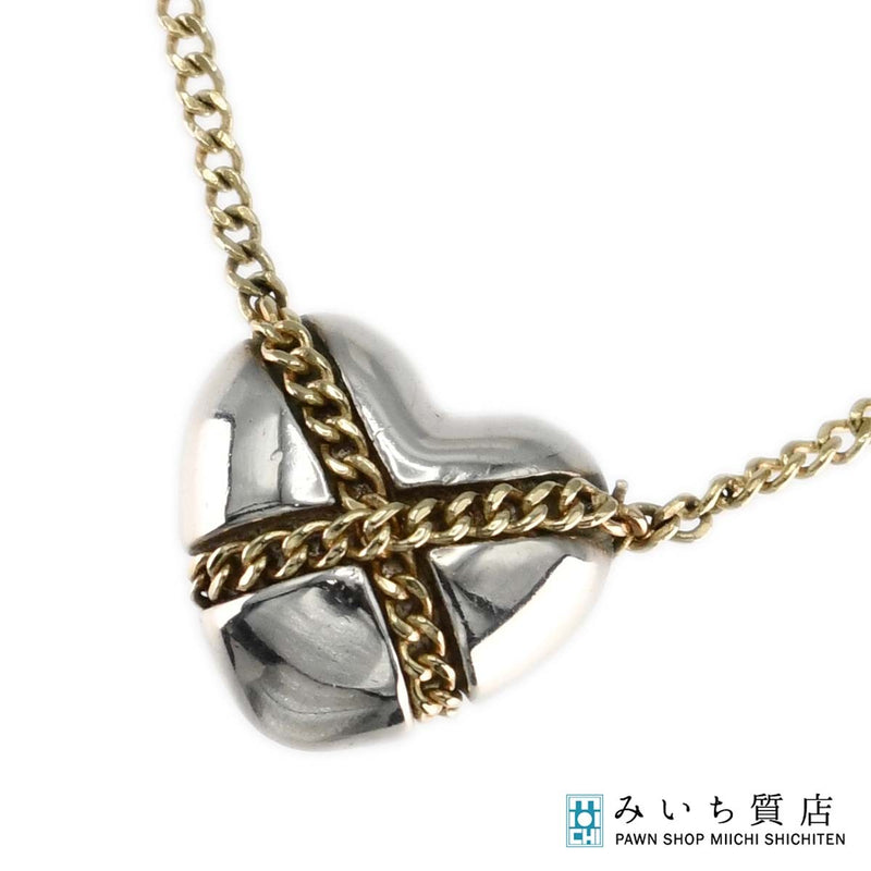 TIFFANY&Co. ティファニー ネックレス チェーンクロスハート 585 925 5.1g アクセサリー 箱 M2423