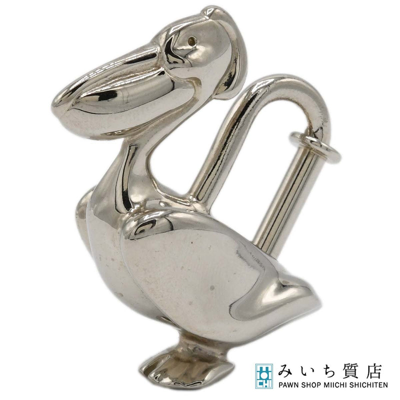 HERMES エルメス ペリカン モチーフ カデナ バッグチャーム シルバーカラー 服飾小物 M4433