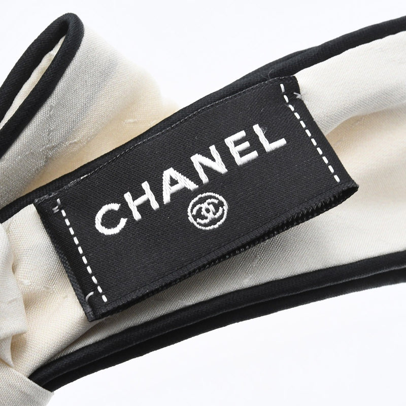 未使用 CHANEL シャネル シュシュ ロゴ リボン シルク100 ヘアアクセ