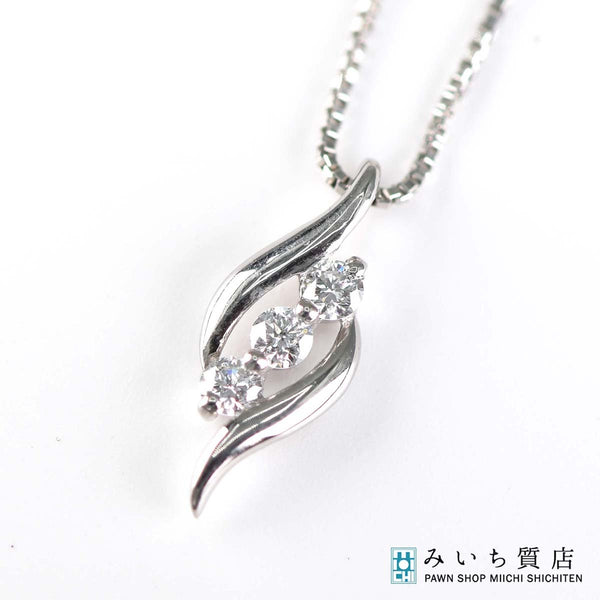 ダイヤモンド ネックレス pt950 D 0.06ct 約2g レディース ジュエリー アクセサリー 24k918-2