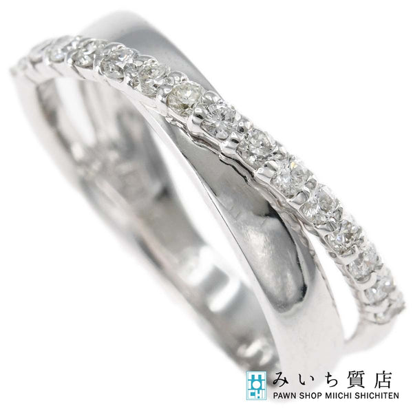 仕上済 Ponte Vecchio ポンテヴェキオ PV リング 約5.5号 K18WG D0.23 3.4g ジュエリー H1334