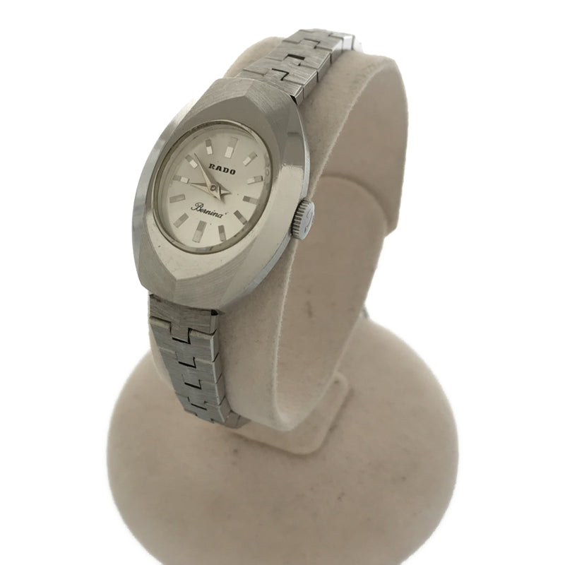 稼働 腕時計 RADO ラドー Bernina ベルニア 手巻き SS シルバー色文字盤 ベルト社外品 H.119