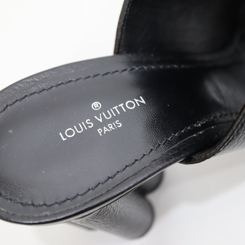 LOUIS VUITTON ルイヴィトン LV MA0210 インディアナミュール サンダル 37 1/2 約24.5cm ブラック レディース 箱・保管袋 H10565