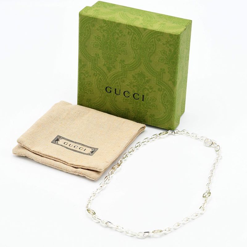 GUCCI グッチ インターロッキングG ネックレス Ag925 シルバー アクセサリー 約49.2g 箱・袋有 ok1010