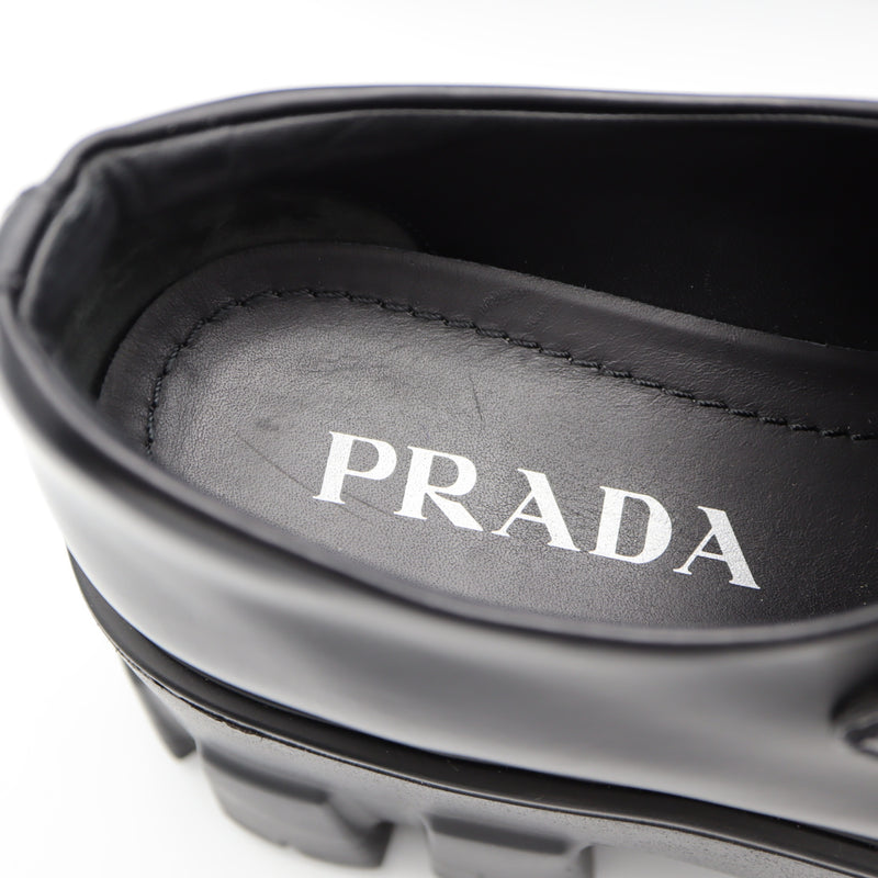 PRADA プラダ モノリス ブラッシュドレザー ローファー 1D649M 36 23cm 靴 ブラック NERO レディース 箱有 25k402-4