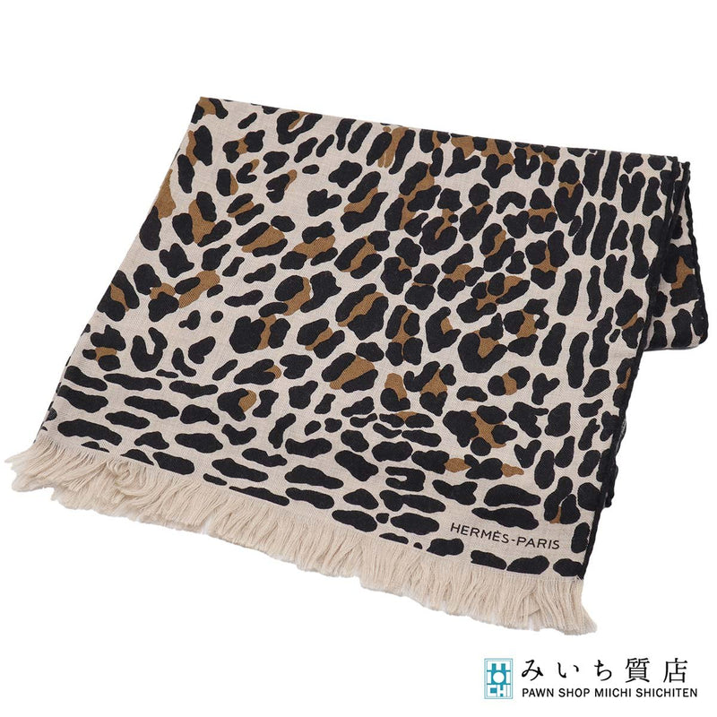 HERMES エルメス ストール レオパード ヒョウ柄  レディース カシシル 服飾小物 24k733-6
