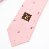 LOUIS VUITTON ルイヴィトン LV ネクタイ 総柄 ピンク シルク100 服飾小物 メンズ H18653