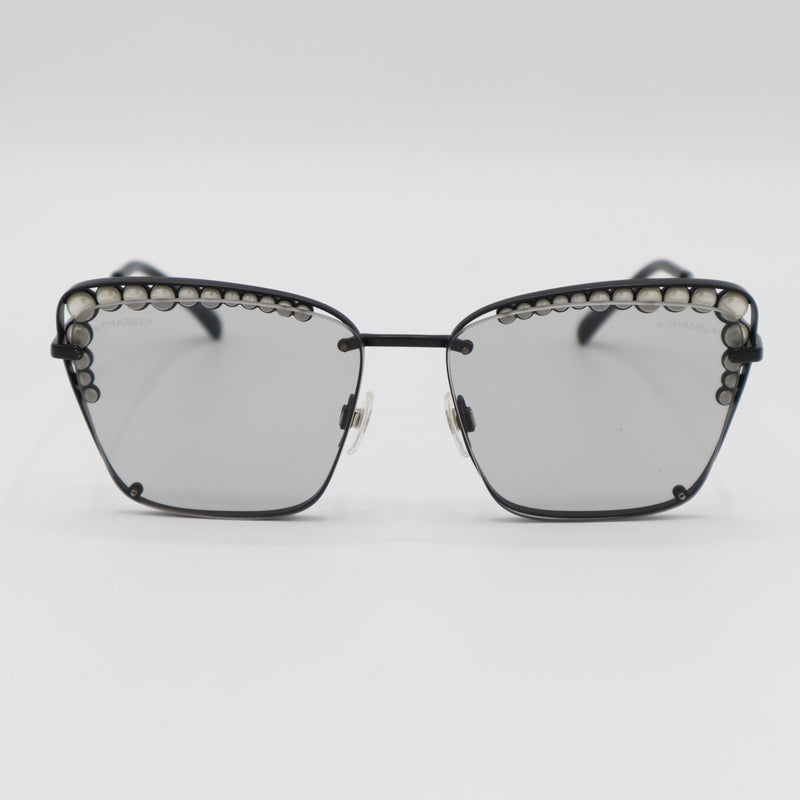 CHANEL シャネル フェイクパール サングラス 4235-H c.101/87 スクエア 度なし ケース有 25k639-1