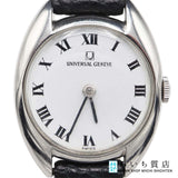 腕時計 稼働 UNIVERSAL GENEVE ユニバーサルジュネーブ 842606 手巻き 白色文字盤 ギャラ ベルト社外 ok1444
