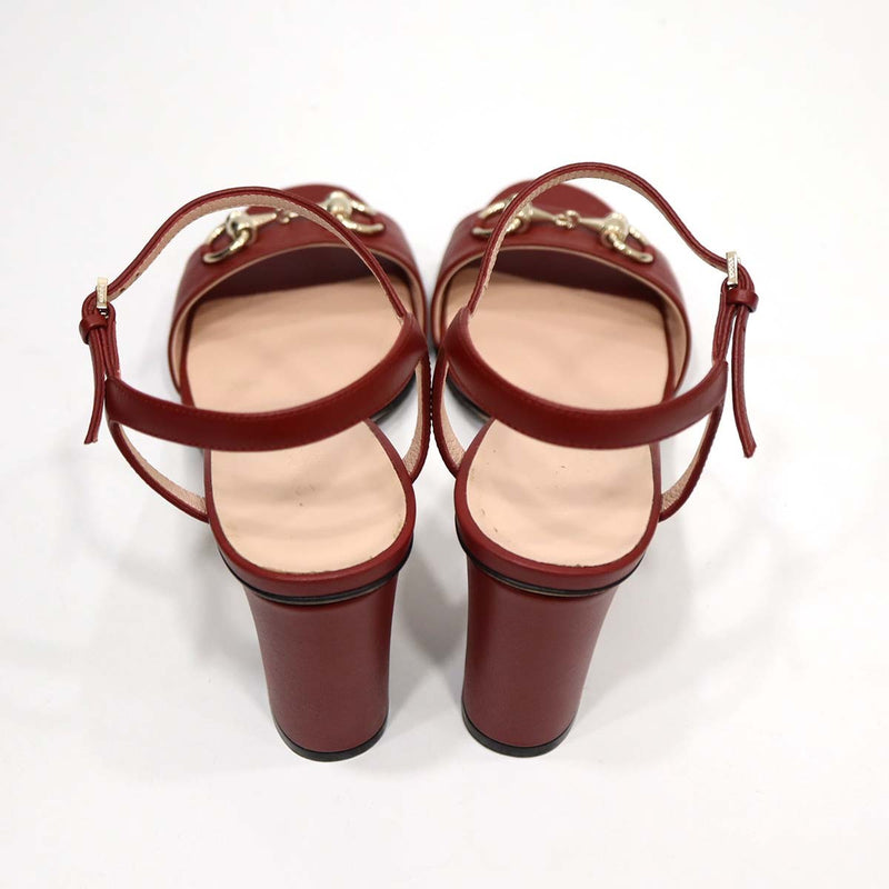 GUCCI グッチ ホースビット レザー ストラップ サンダル ミュール 赤 サイズ36 1/2 23.5cm 箱有 H8910