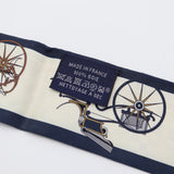 HERMES エルメス ツイリー Les Voitures Nouvelles 馬車の変遷 スカーフ シルク100 ネイビー 茶 箱 H24219