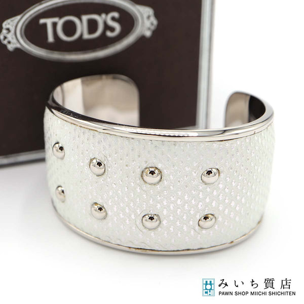 TOD'S トッズ バングル ブレスレット 約70g ホワイト アクセサリー レディース 箱・袋有 M1114