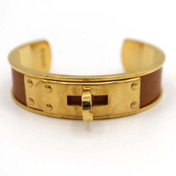 HERMES エルメス ブレスレット ケリーバングル ブラウン系 ゴールドカラー アクセサリー M724-1