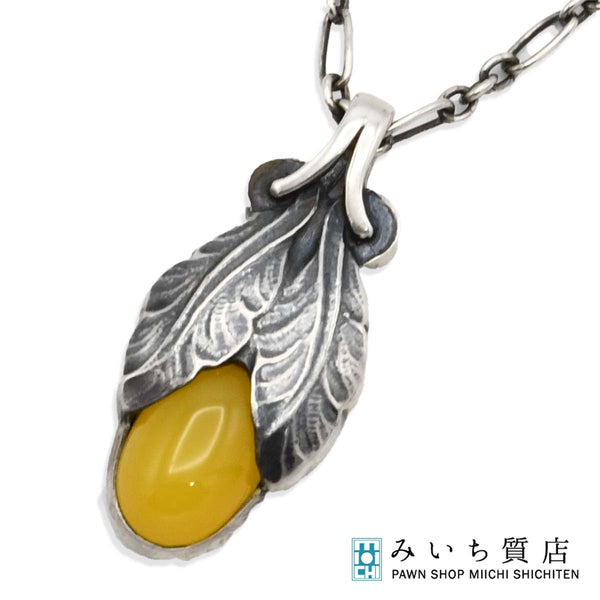 Georg Jensen ジョージジェンセン ネックレス 2008 イエローアゲート シルバー 925 約14.2g アクセサリー yo683