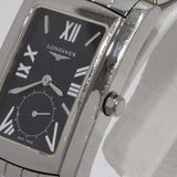 稼働 LONGINES ロンジン 腕時計 ドルチェヴィータ L5.655.4 メンズ クォーツ 黒文字盤 2025.6 電池交換済 H2154