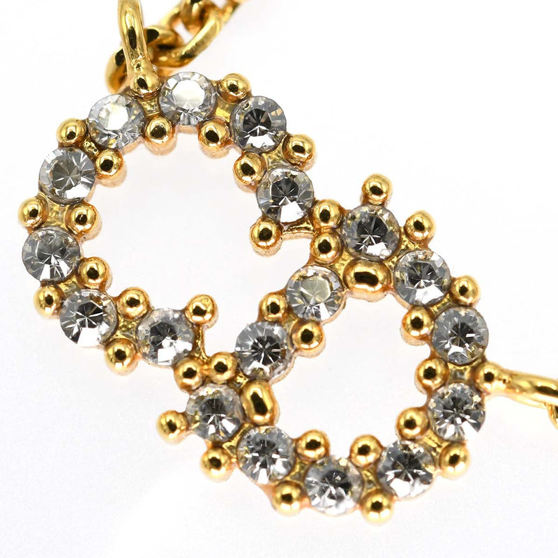 Christian Dior ディオール CDロゴ ラインストーン ネックレス アクセサリー ゴールドカラー 総重量約4.4g 箱有 25k565-1