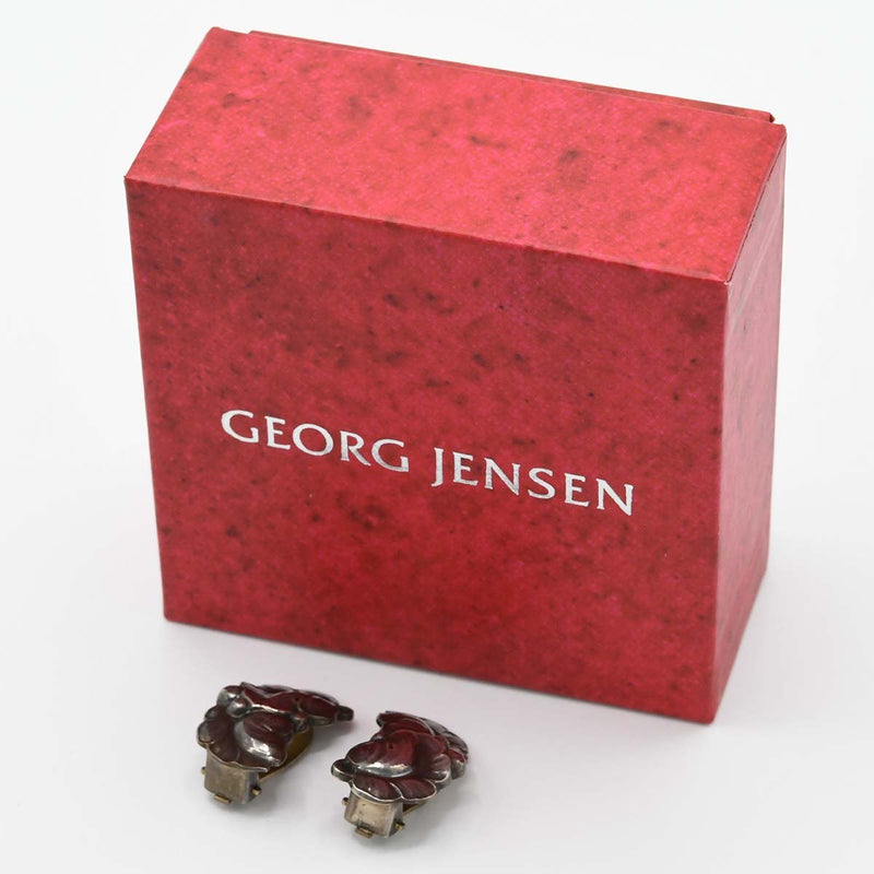 GEORG JENSEN ジョージジェンセン イヤリング 50A 葡萄の葉 約9g シルバー 925 アクセサリー レディース 箱有 k788