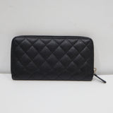 CHANEL シャネル 長財布 キャビアスキン ラウンドファスナー 25番代 ココマーク ブラックカラー ギャラ H12732