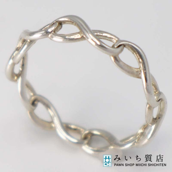 TIFFANY＆Co. ティファニー インフィニティ ナロー リング バンドリング 指輪 Ag925 シルバー 約16号 アクセサリー レディース 箱有 25k356-2