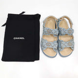 CHANEL シャネル ダッドサンダル デニム G36043 サイズ37C 24cm マトラッセ ステッチ 靴 袋 H21466