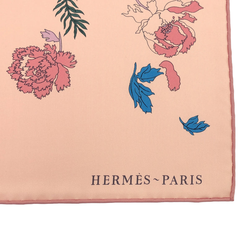 未使用 希少 HERMES エルメス カレ90 ROBE LEGERE ローブレジェール スカーフ 馬 花 ピンク H16535