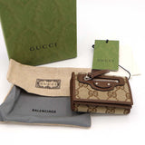 GUCCI×BALENCIAGA グッチ バレンシアガ コラボ GGキャンバス ベージュ×エボニー 681708 財布 箱有 ok1460
